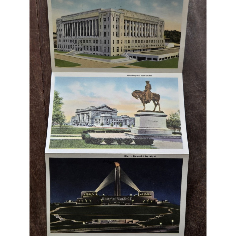 Vintage 40s SOUVENIR FOLDER of GREATER KANSAS CITY Postcard Album, Attractions - Picture 11 of 16